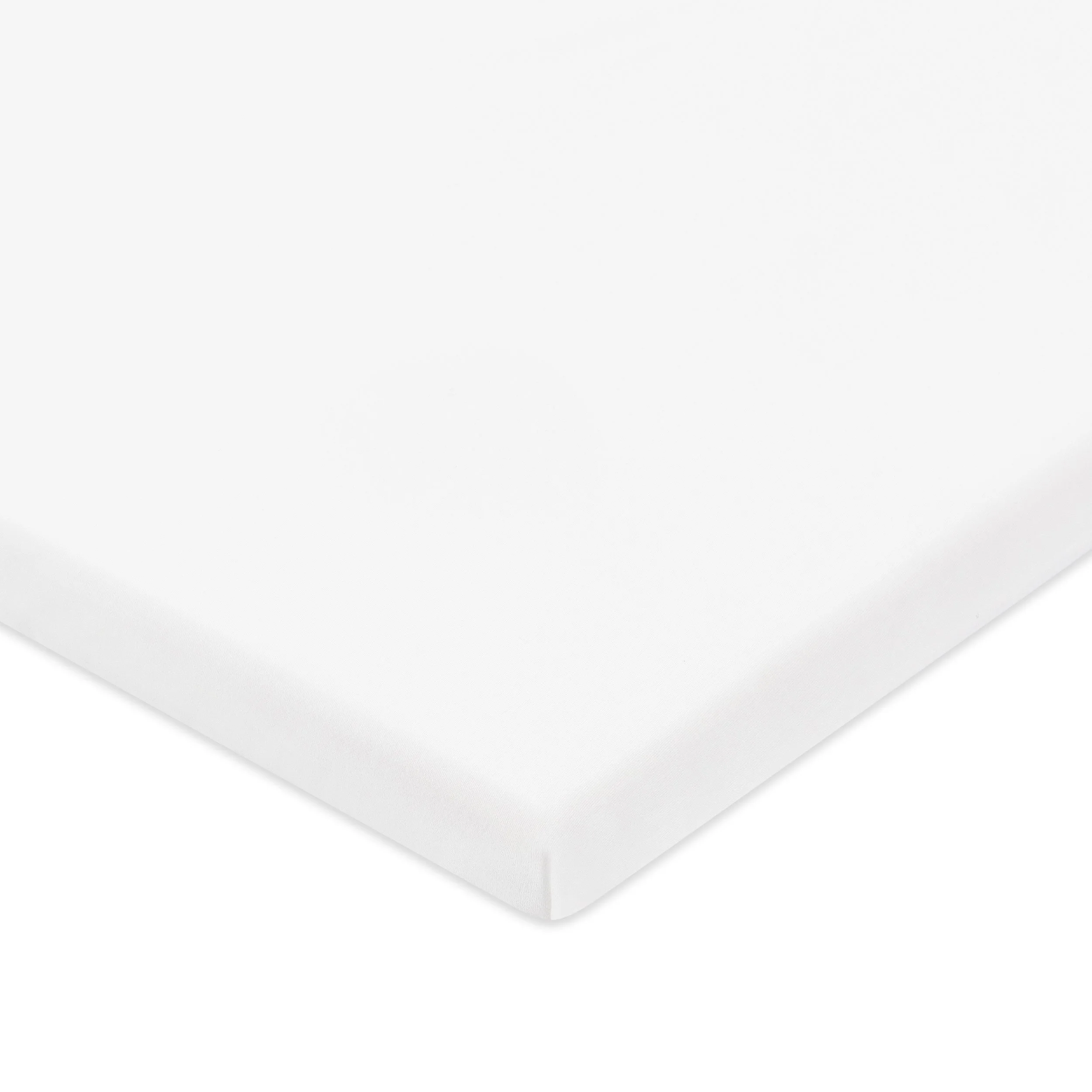 Babyletto All-Stages Midi Crib Sheet in GOTS Certified Organic Brushed Cotton | Bright White