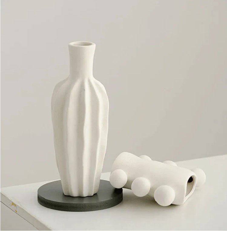 Saboten Vase, Small  Matte White Ceramic — SHOP MADERN