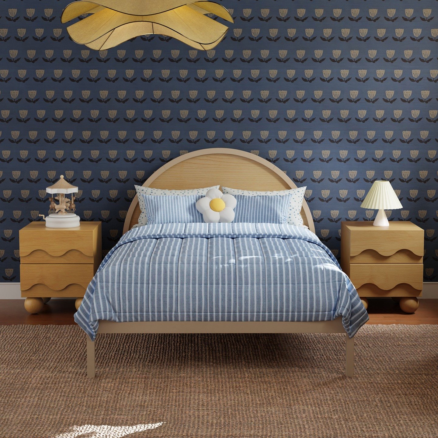 Inspired by pop art and postmodernism, Babyletto's Moab collection features playful arches and modern tambour detailing. Pair with the Nessa Nesting Play Table or the Mushroom poof to create a play space where their imagination can soar. Tap the link