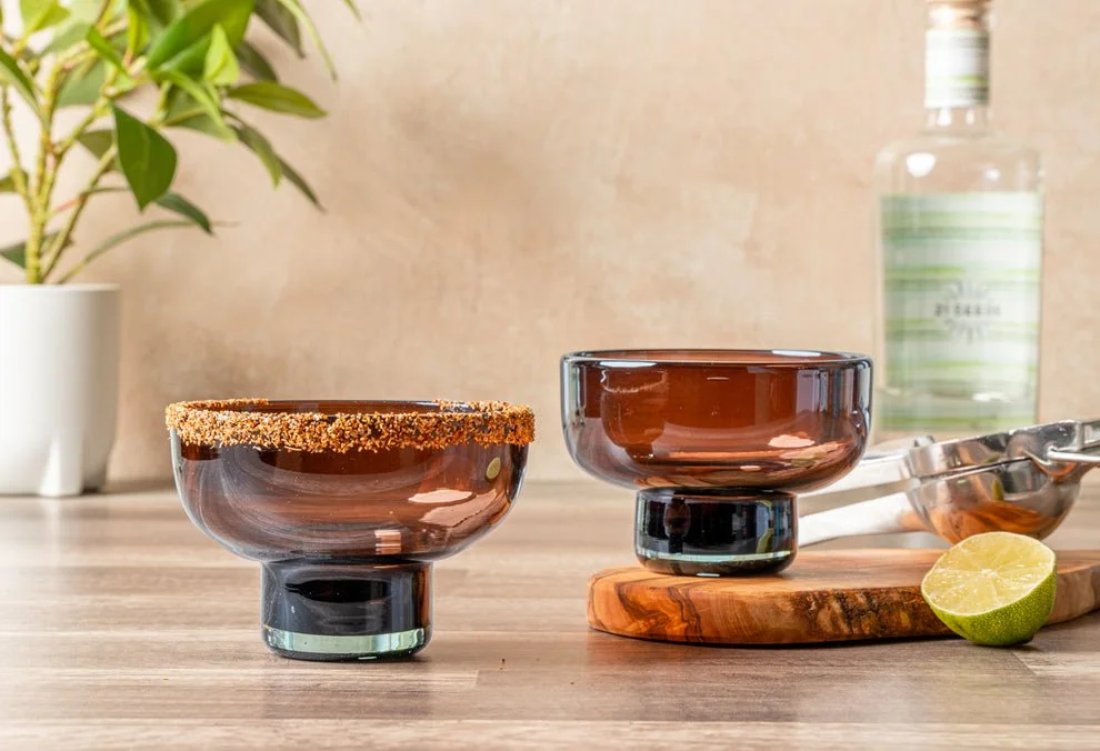 Verve Culture Handblown Margarita / Mezcal Glasses | Tamarind, (Set of 2)