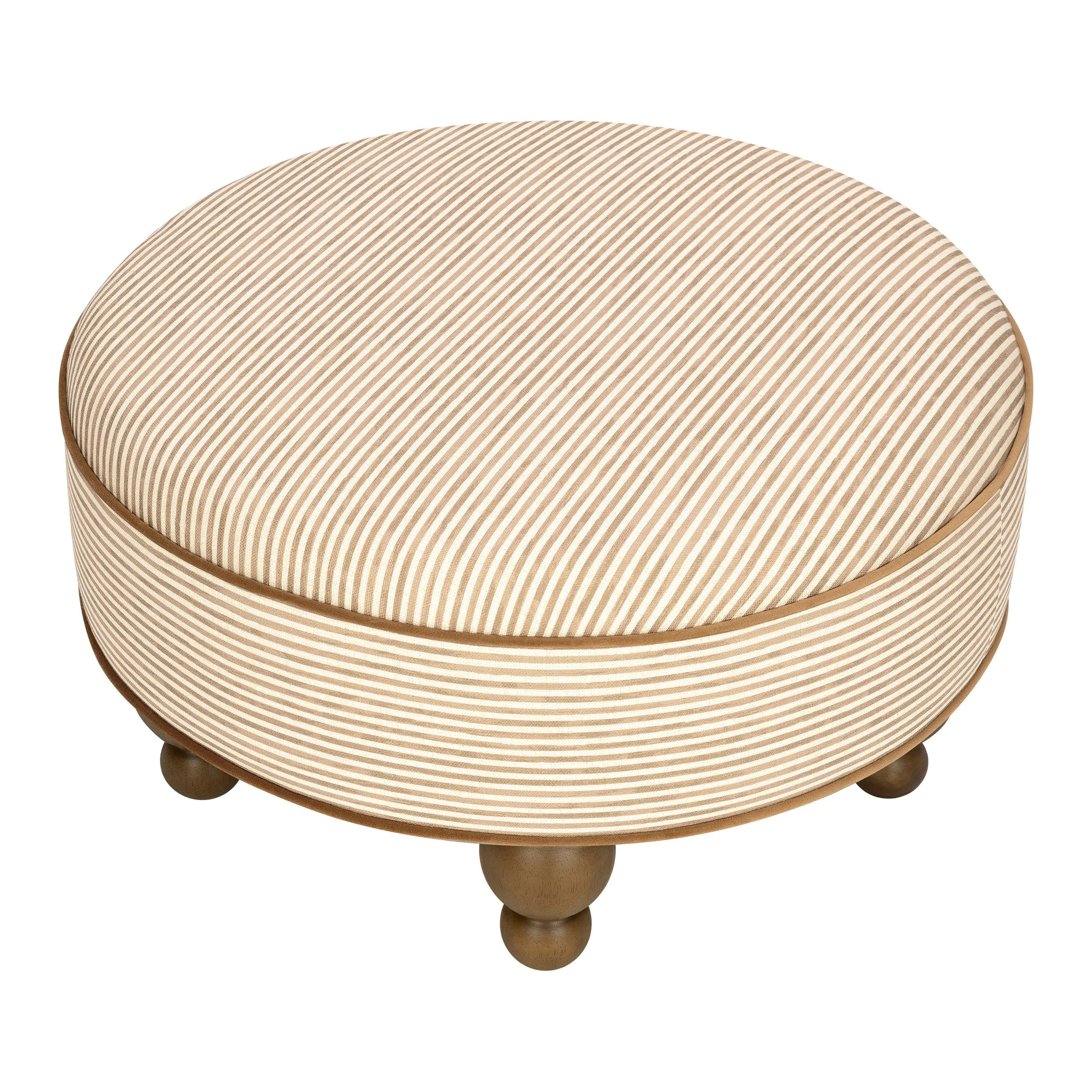 Babyletto Astre Ottoman by Nate Berkus | Perf Bronze Stripe Eco-Crossweave w/Toffee feet