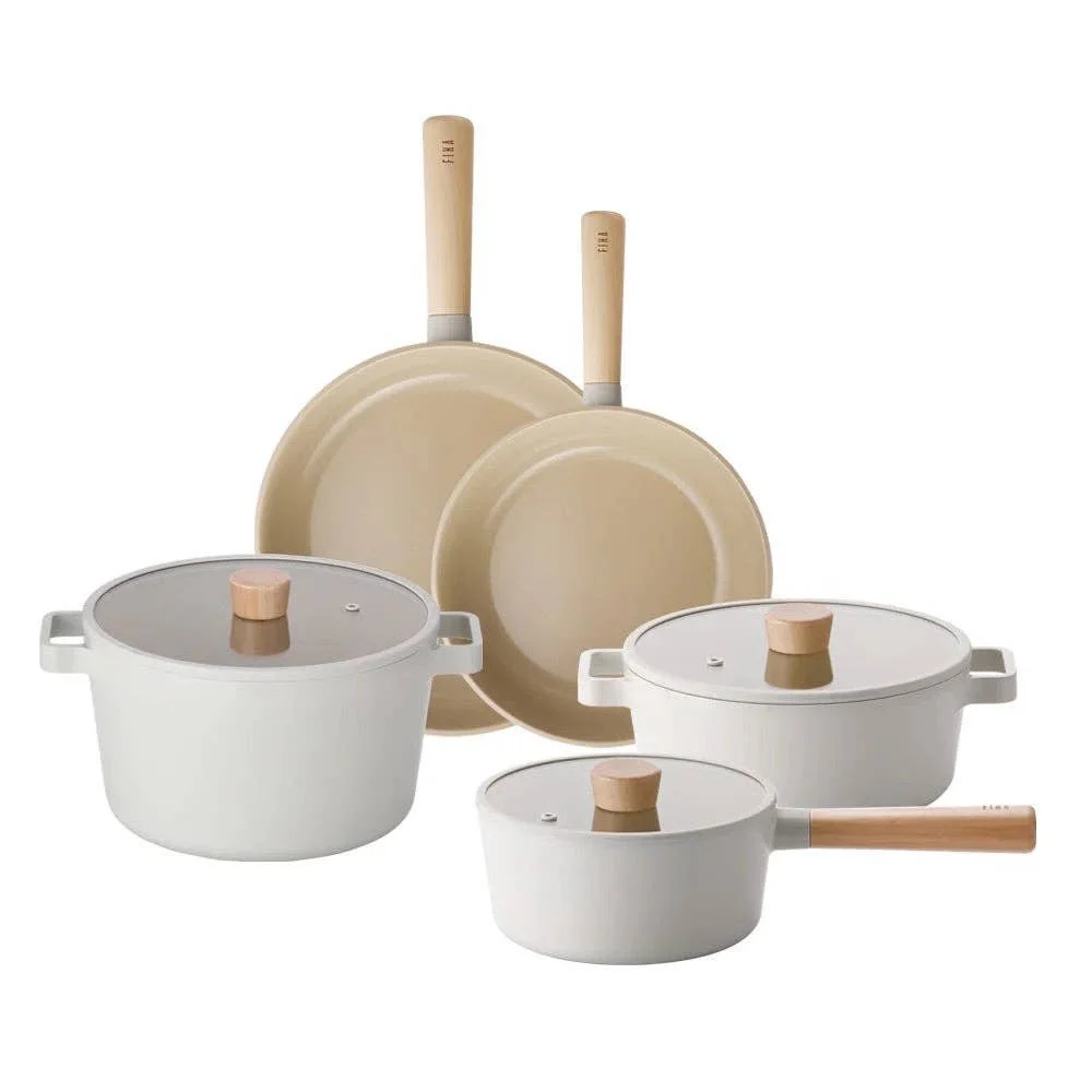 NEOFLAM FIKA 8pc Cookware Set | Ivory