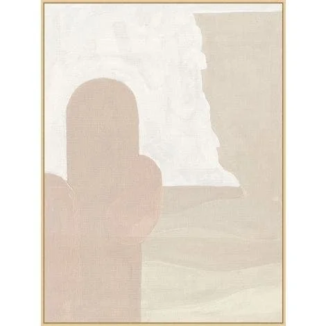 Neutral Cacti Curves 2 | Framed Canvas