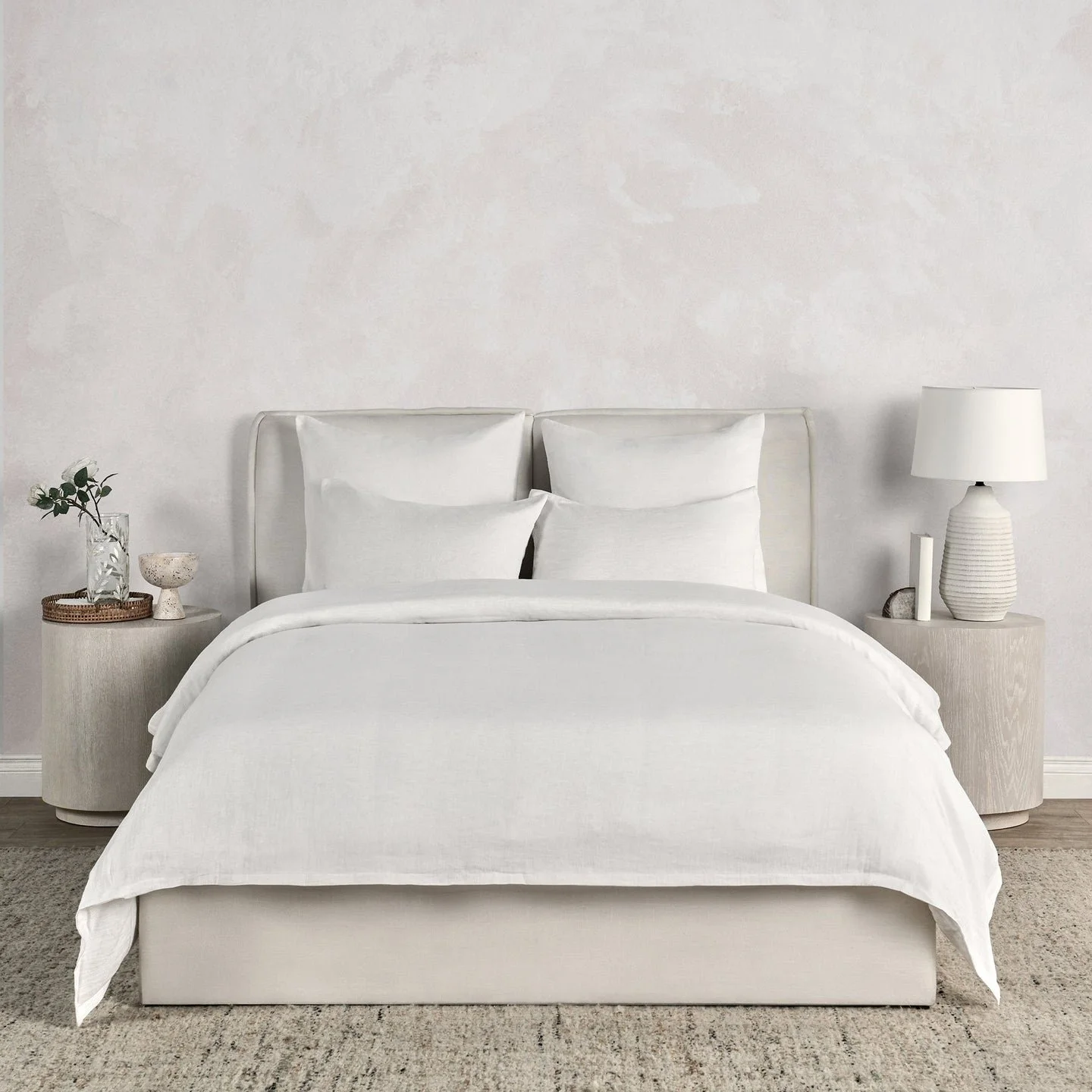 Jayson Linen Cashmere Duvet Collection | Quartz White