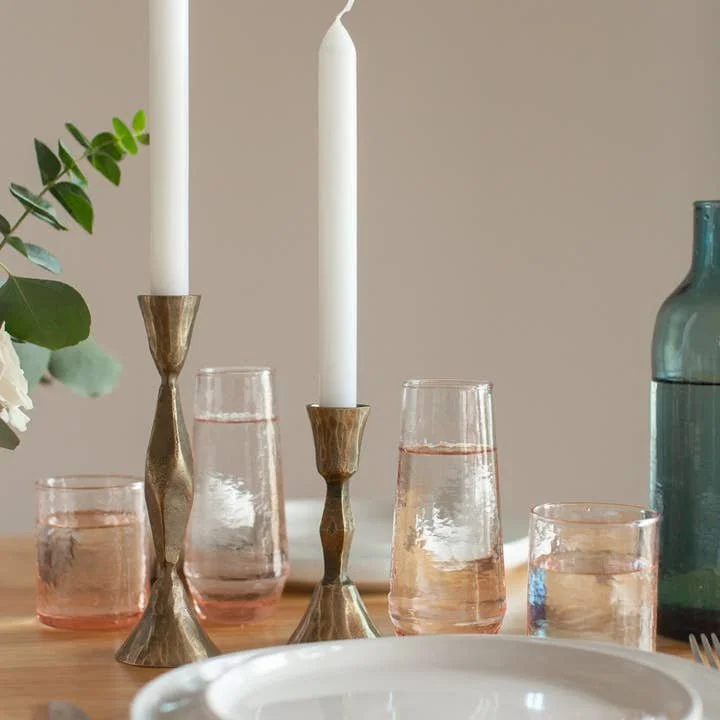 Handblown Hammered Champagne Flutes