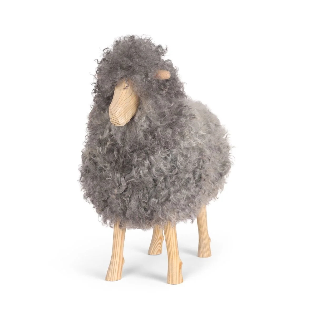 Signature Standing Sheep | Gotland Natural Grey Curley Wool, Small