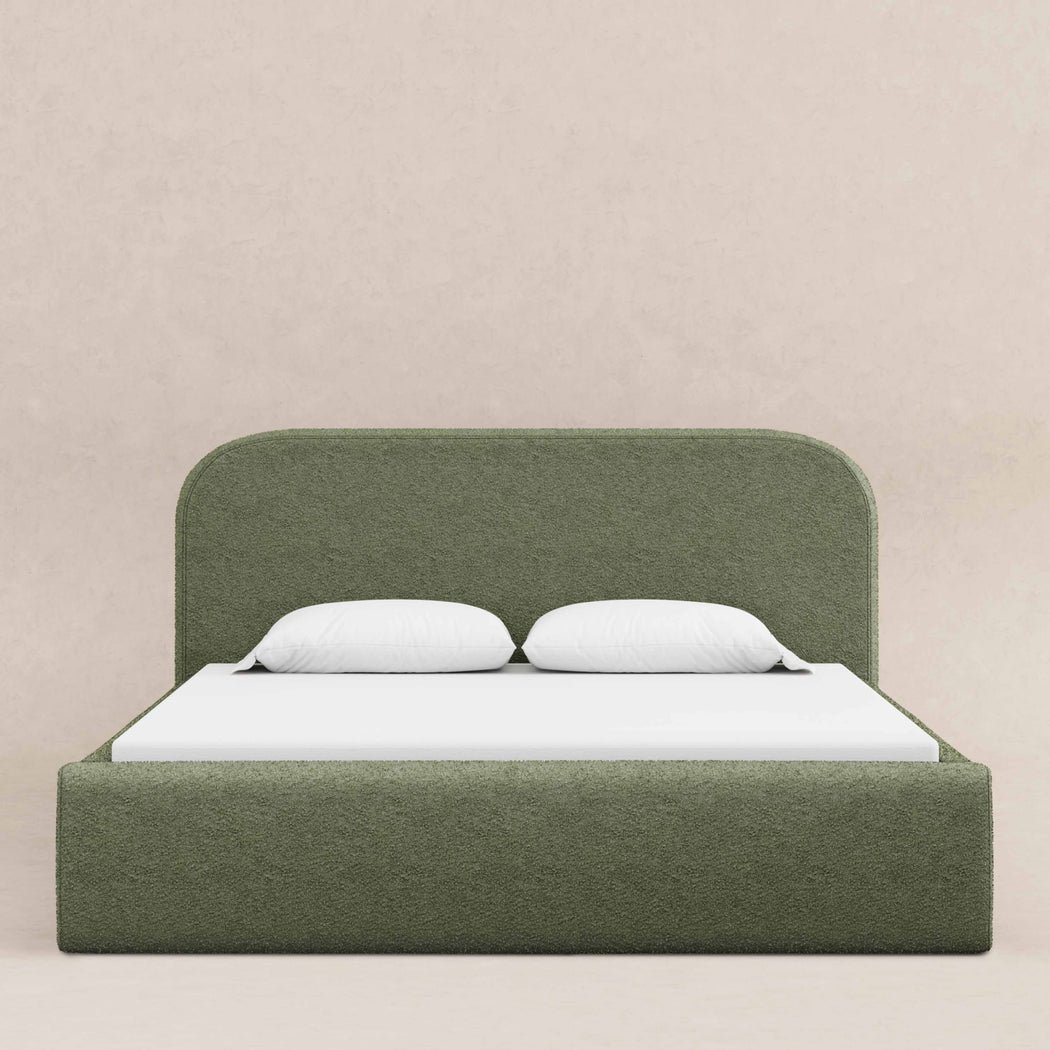 Babyletto Nara Full Floor Bed | Performance Olive Boucle