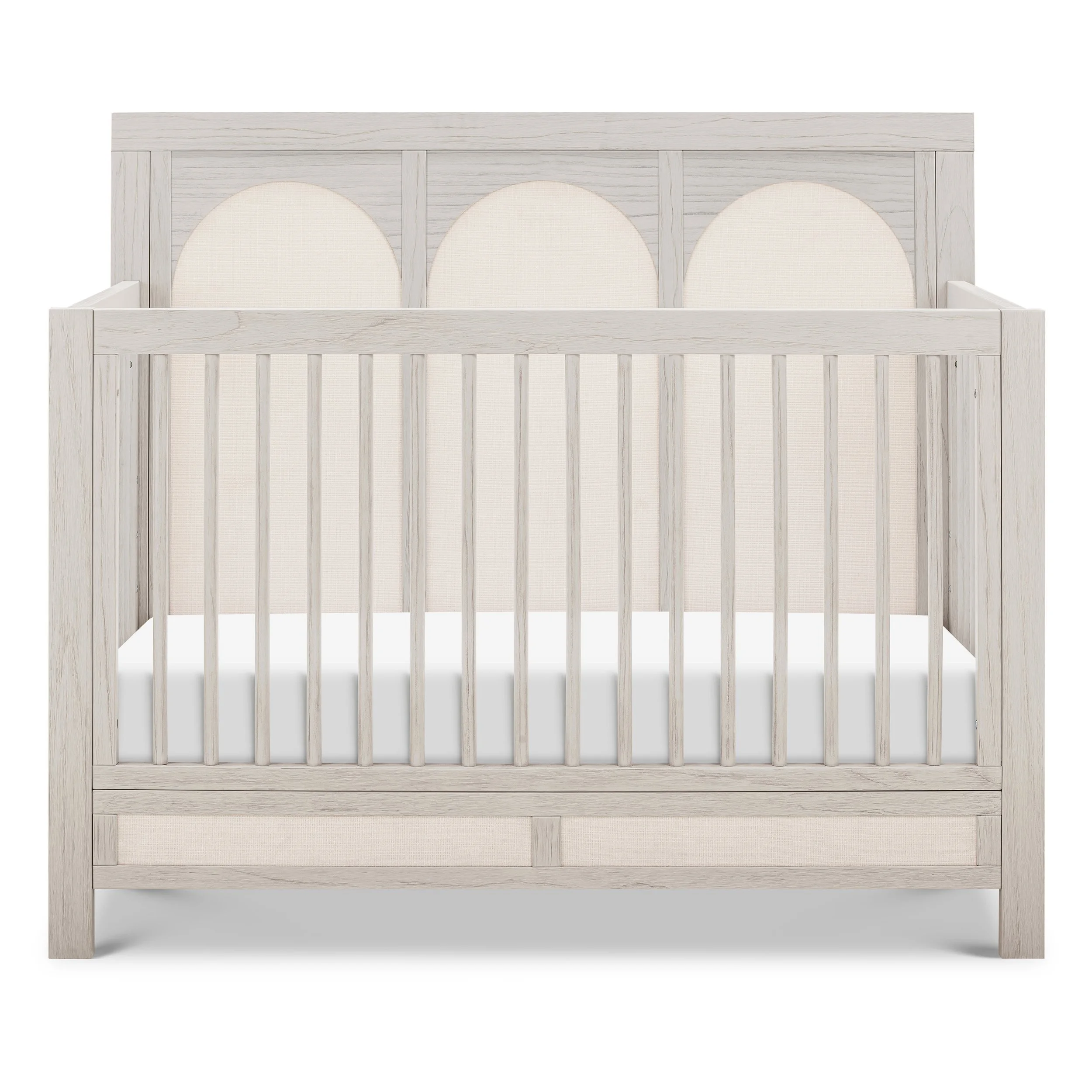 Namesake Eloise 4 in 1 Convertible Crib | White Driftwood and Performance Pearl Eco-Weave