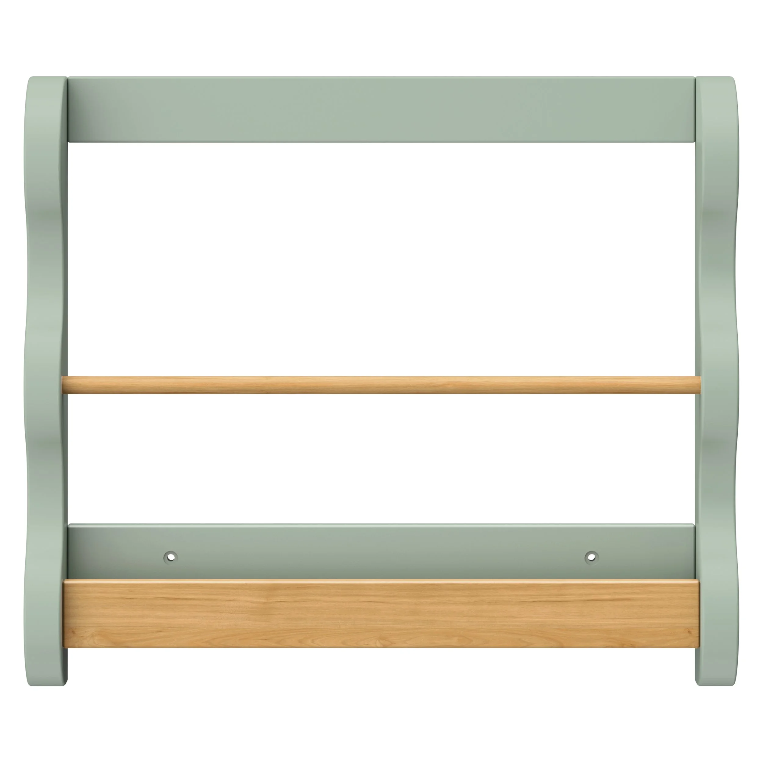 Babyletto Lido Wave Book Rack | Light Sage + Honey