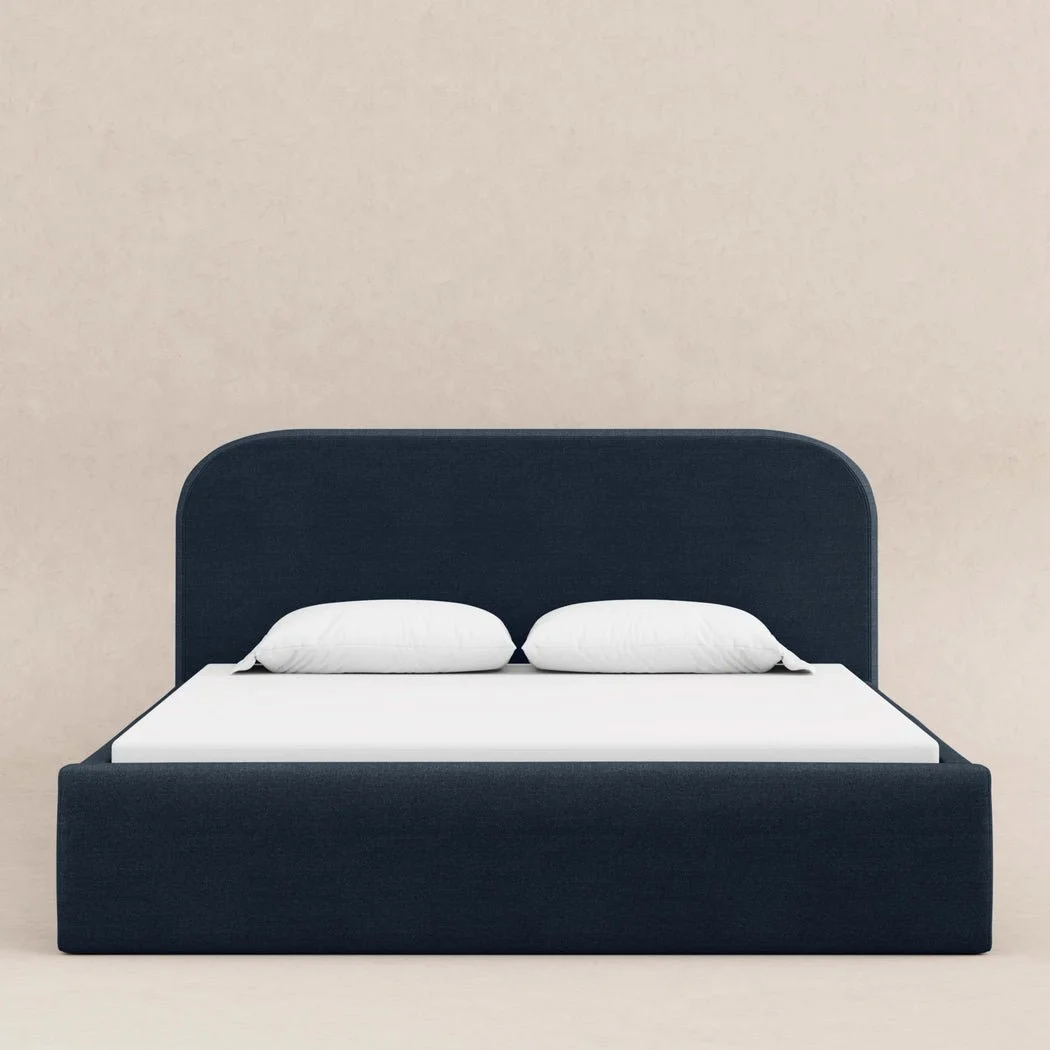 Babyletto Nara Full Floor Bed | Performance Navy Eco-Twill