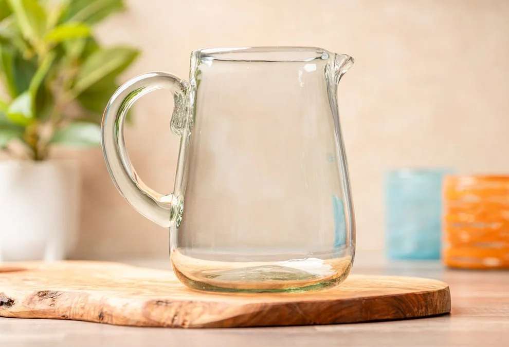 Handblown Glass Pitcher | Clear