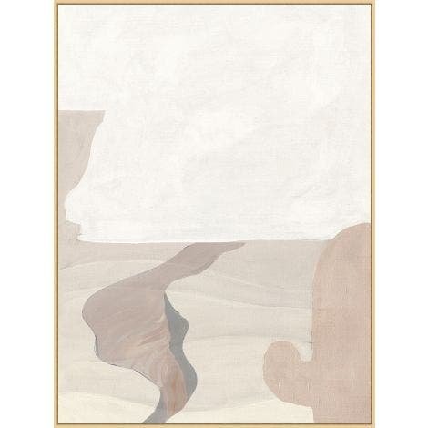 Neutral Cacti Curves 1 | Framed Canvas