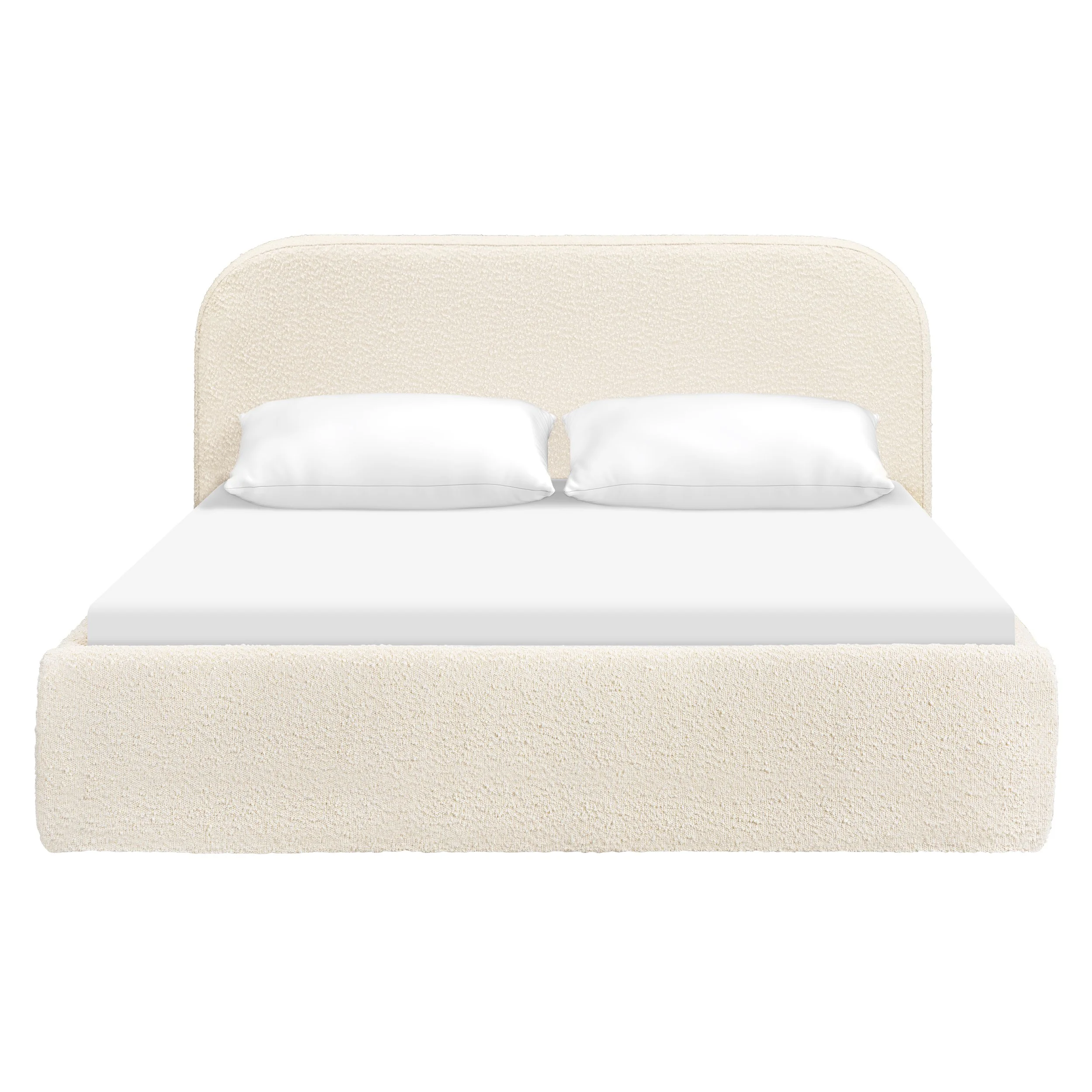 Babyletto Nara Full Floor Bed | Performance Ivory Boucle