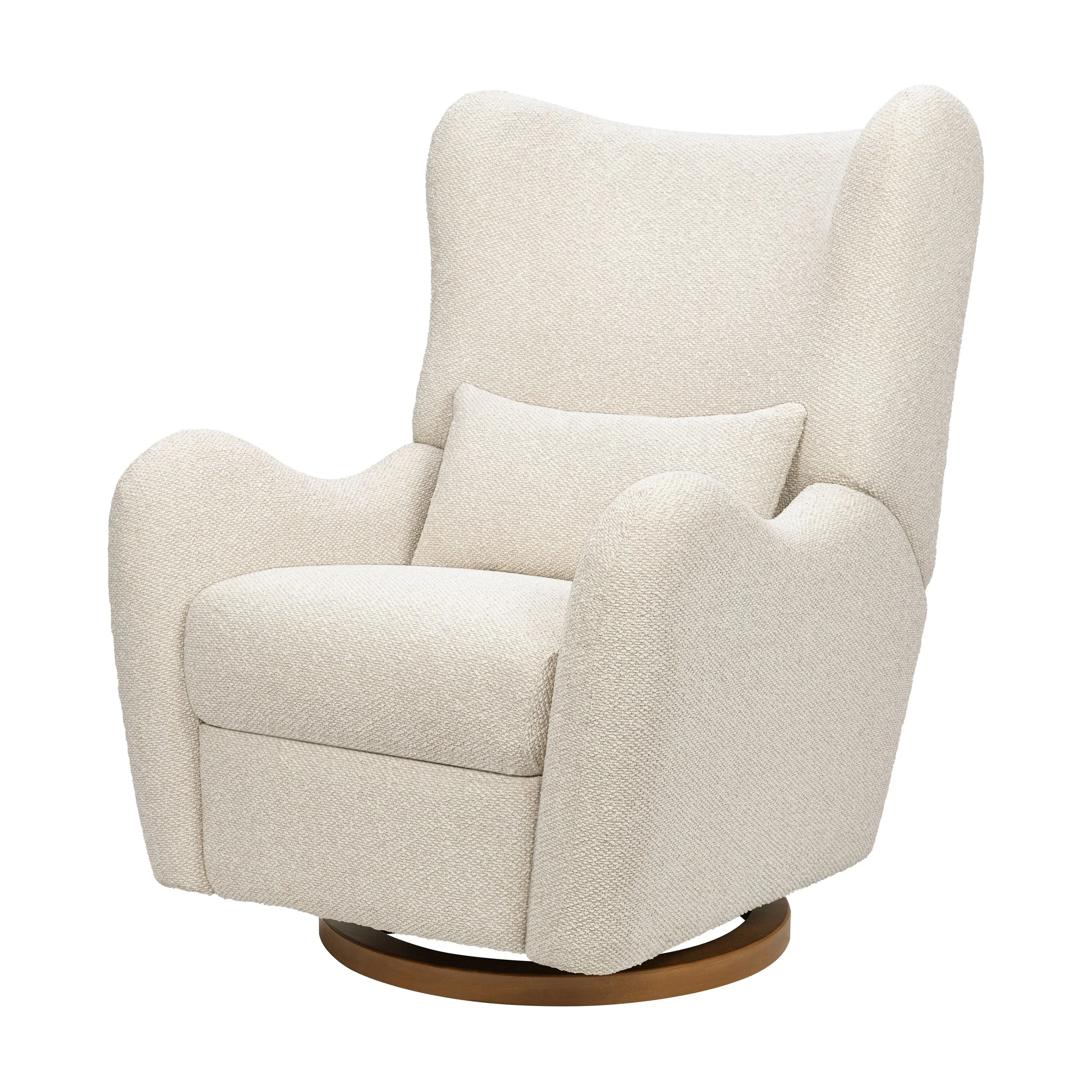 Babyletto Westham Electronic Recliner and Glider with USB Port by Nate Berkus | Performance Powder Slub Weave w/ Toffee Base