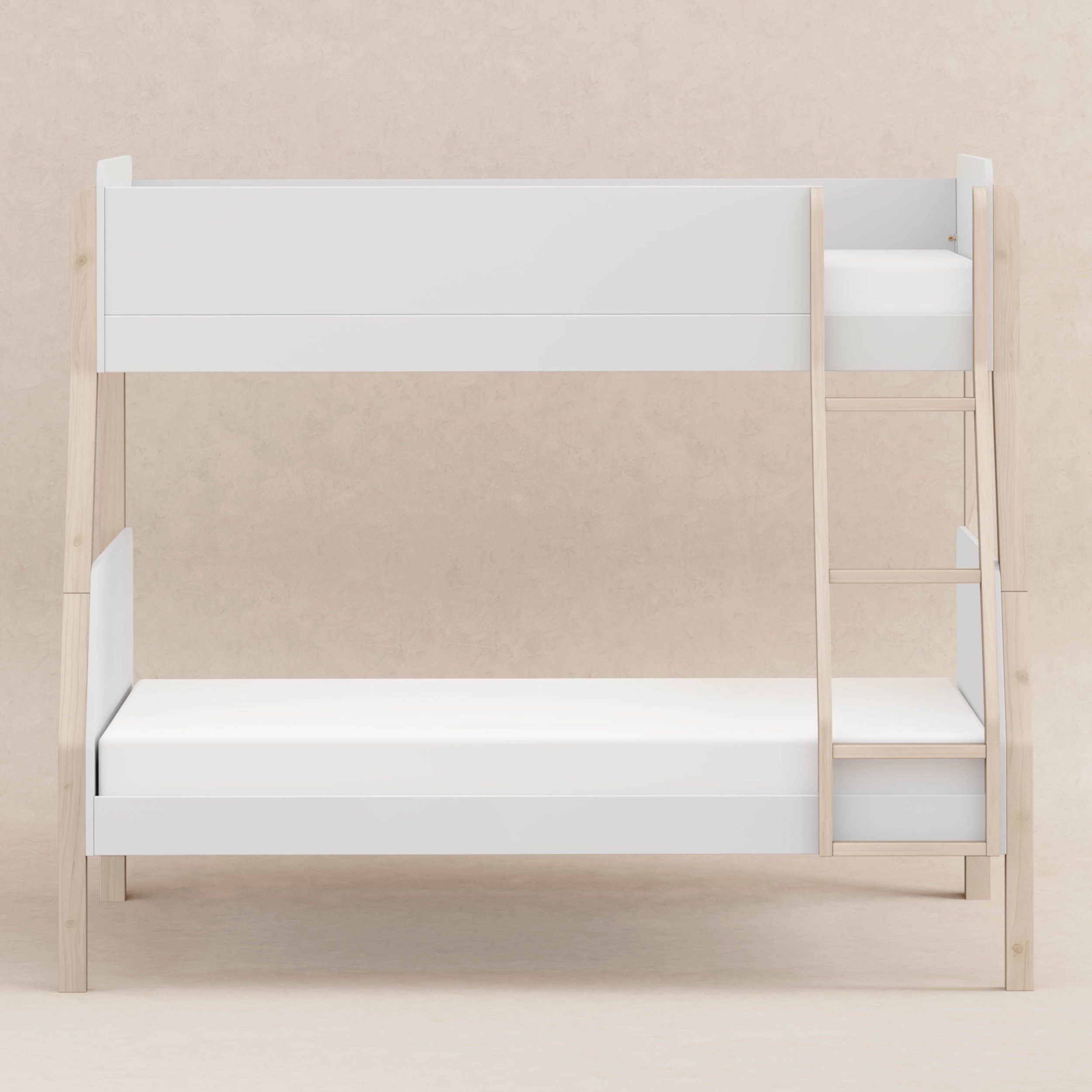 Babyletto TipToe Twin-Over-Full Bunk Bed | White & Washed Natural