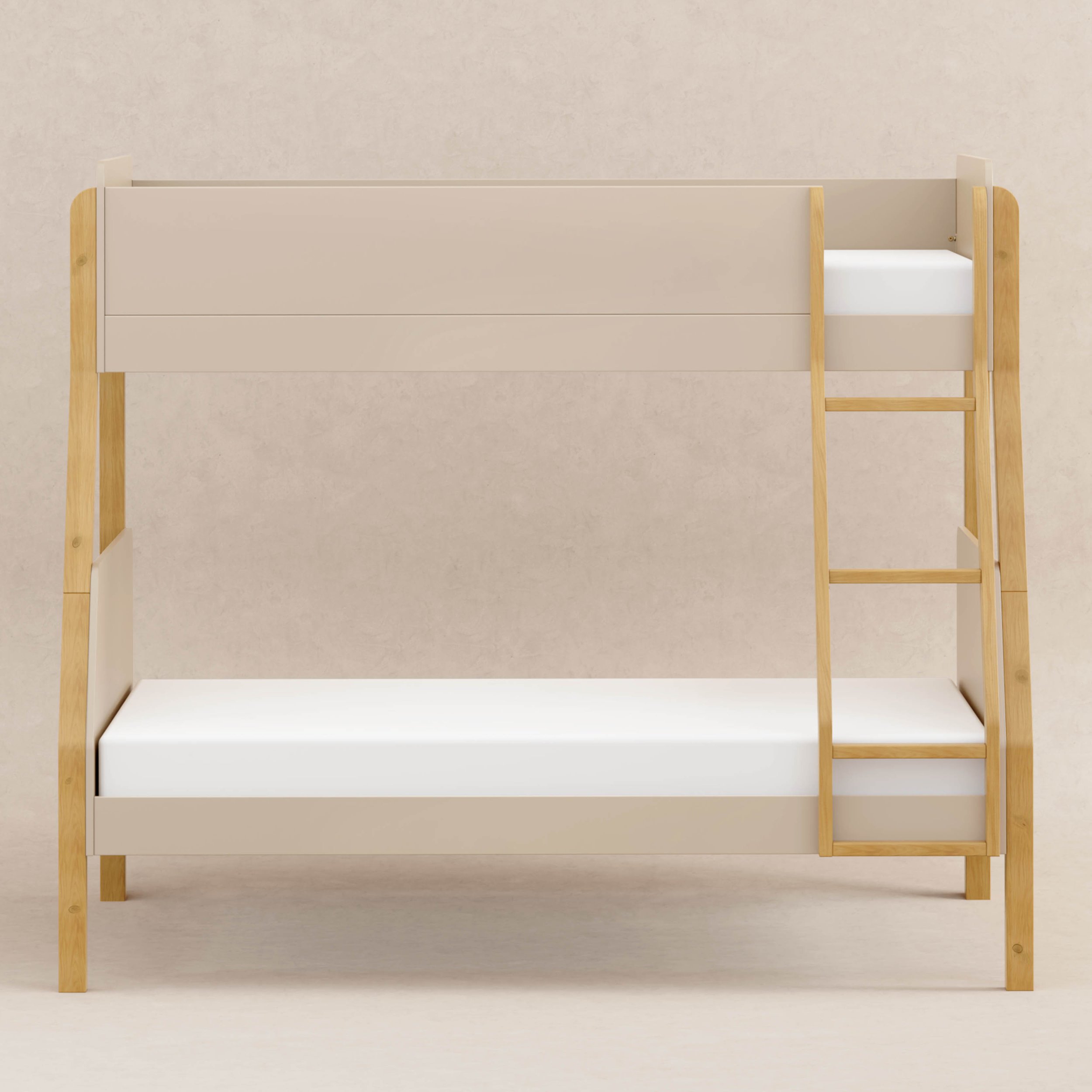 Babyletto TipToe Twin-Over-Full Bunk Bed | Taupe & Honey