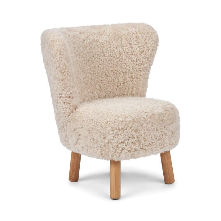 Emma Mini Lounge Chair | Genuine Sheepskin | Oak Legs (8 colors)