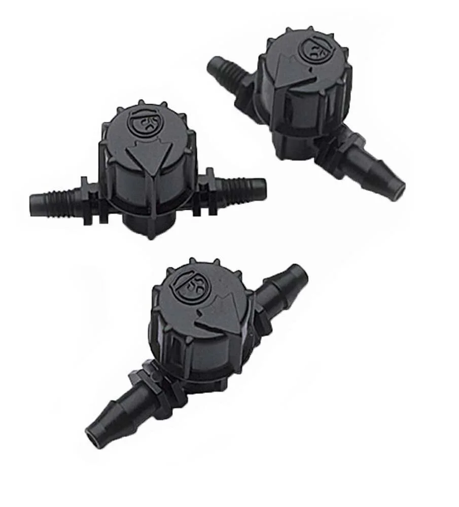 Two Little Fishies Micro Valve Barb X Barb 6-Pack - Air Flow Regulators For Aquarium Airline Tubing