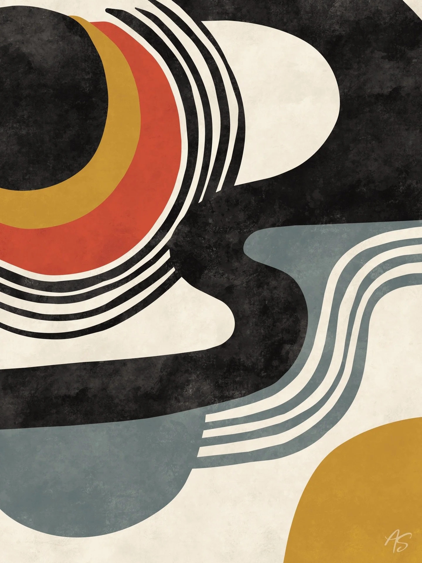 The sun, rising and setting, it&rsquo;s a feeling. #abstractart #artseries #tryptic #artlicensing #amysutherdesign