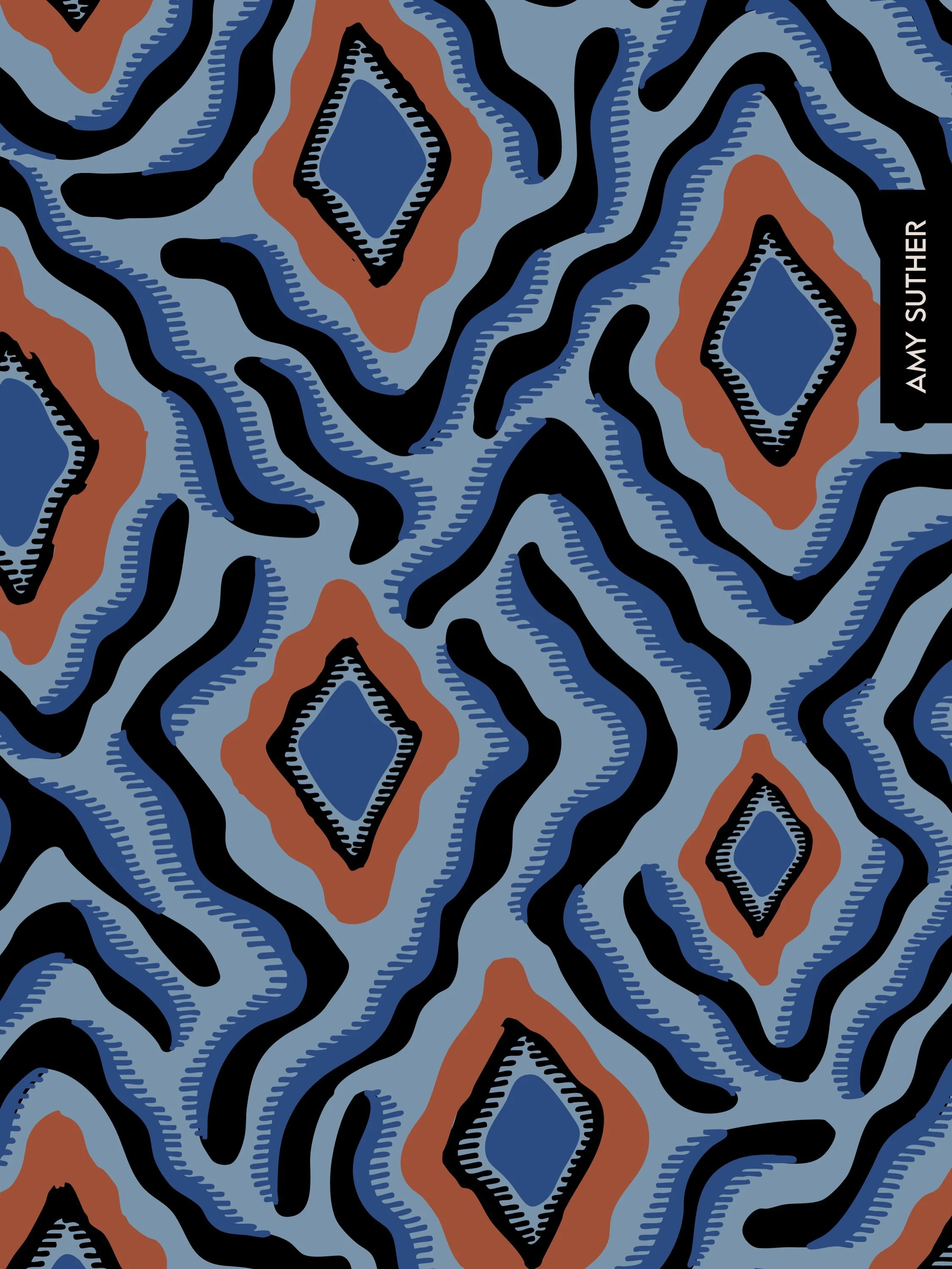 Making it up as I go. Patterns unfolding in Procreate. #surfacepatterns #artlicensing #abstractnative #artunfolding #artprocess