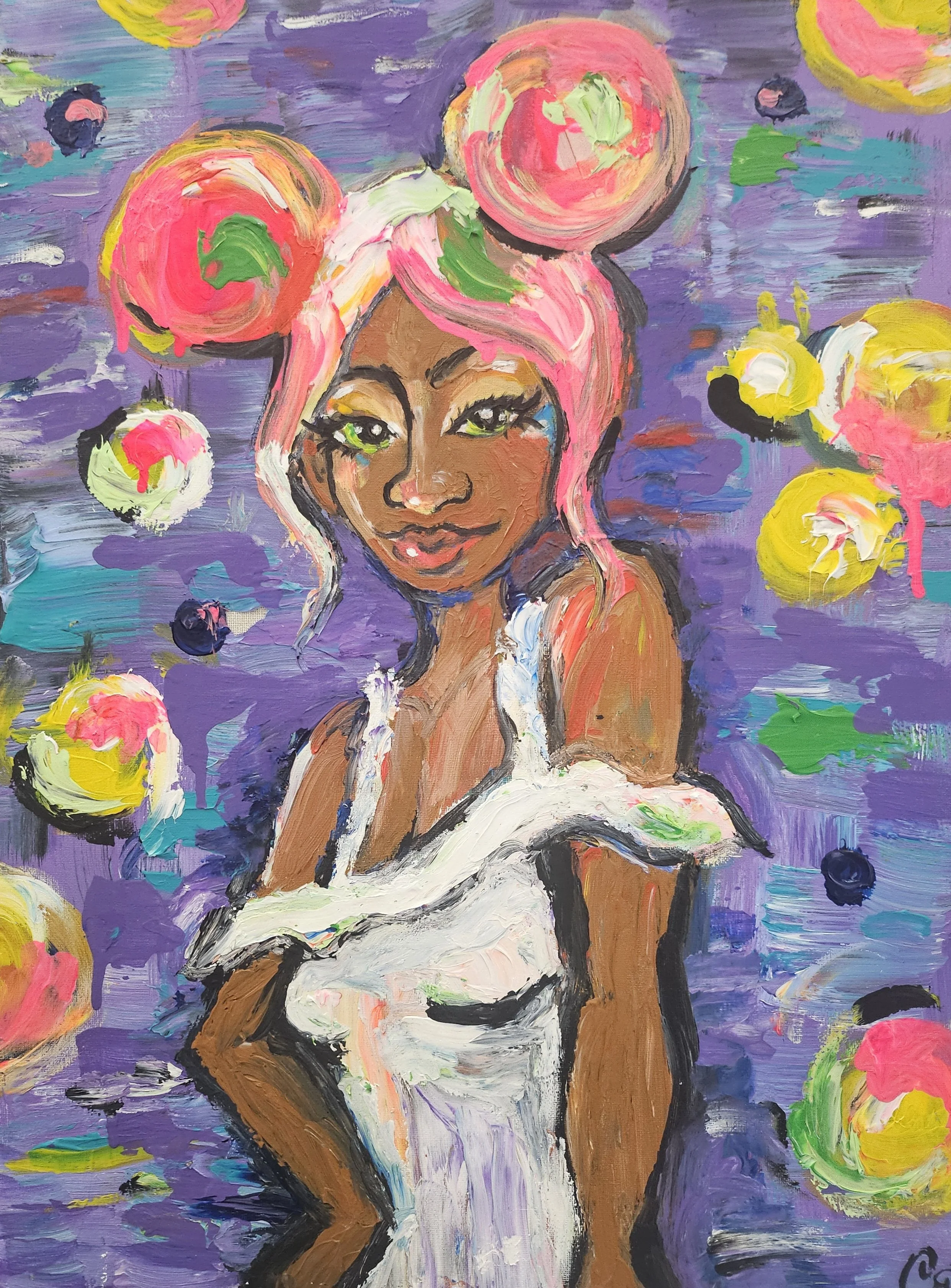 Bubblegum Pop -
Acrylic Paint on Canvas,
18x24,
$375