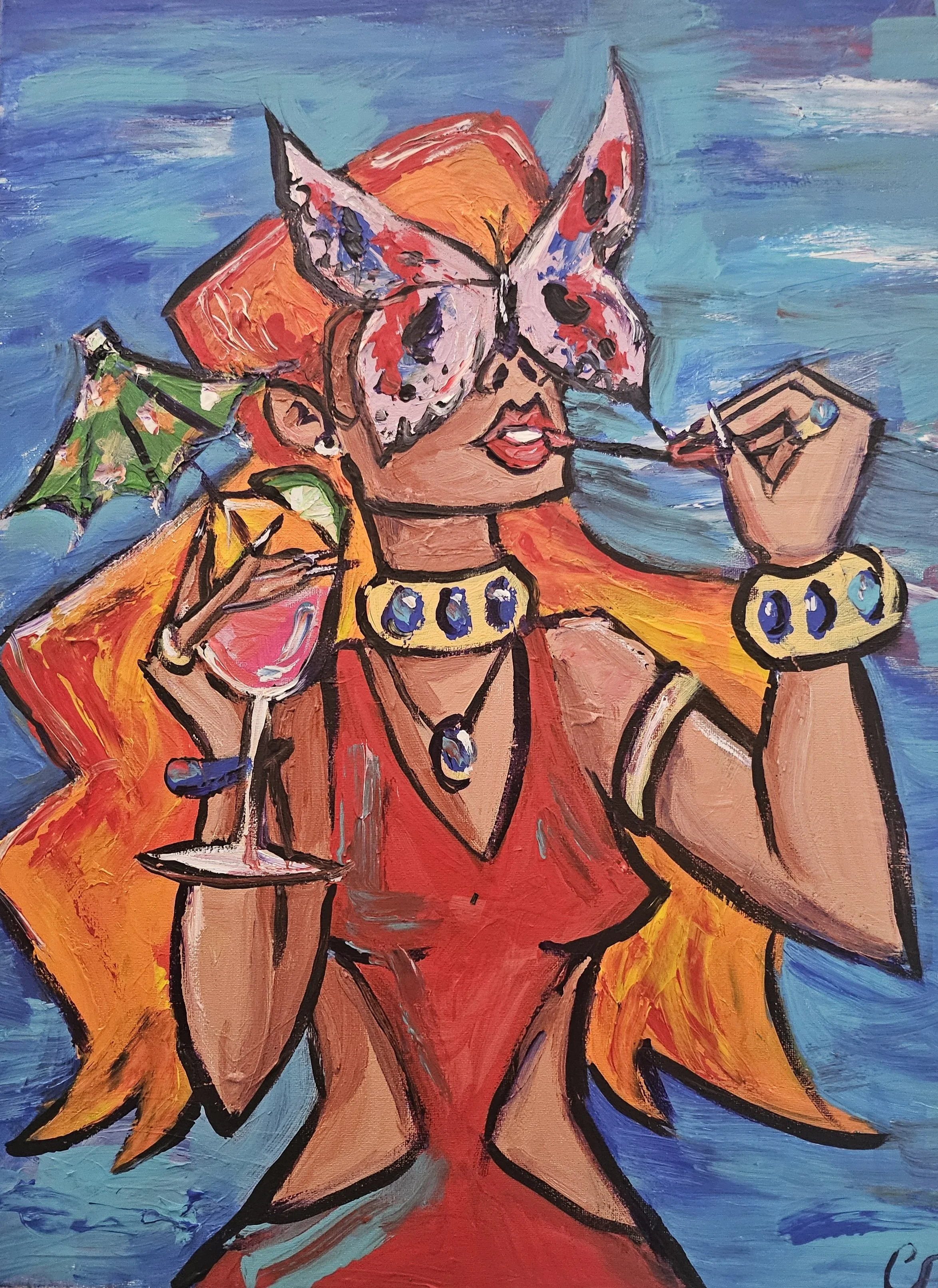Blind Beauty -
Acrylic Paint on Canvas,
18x24,
$325