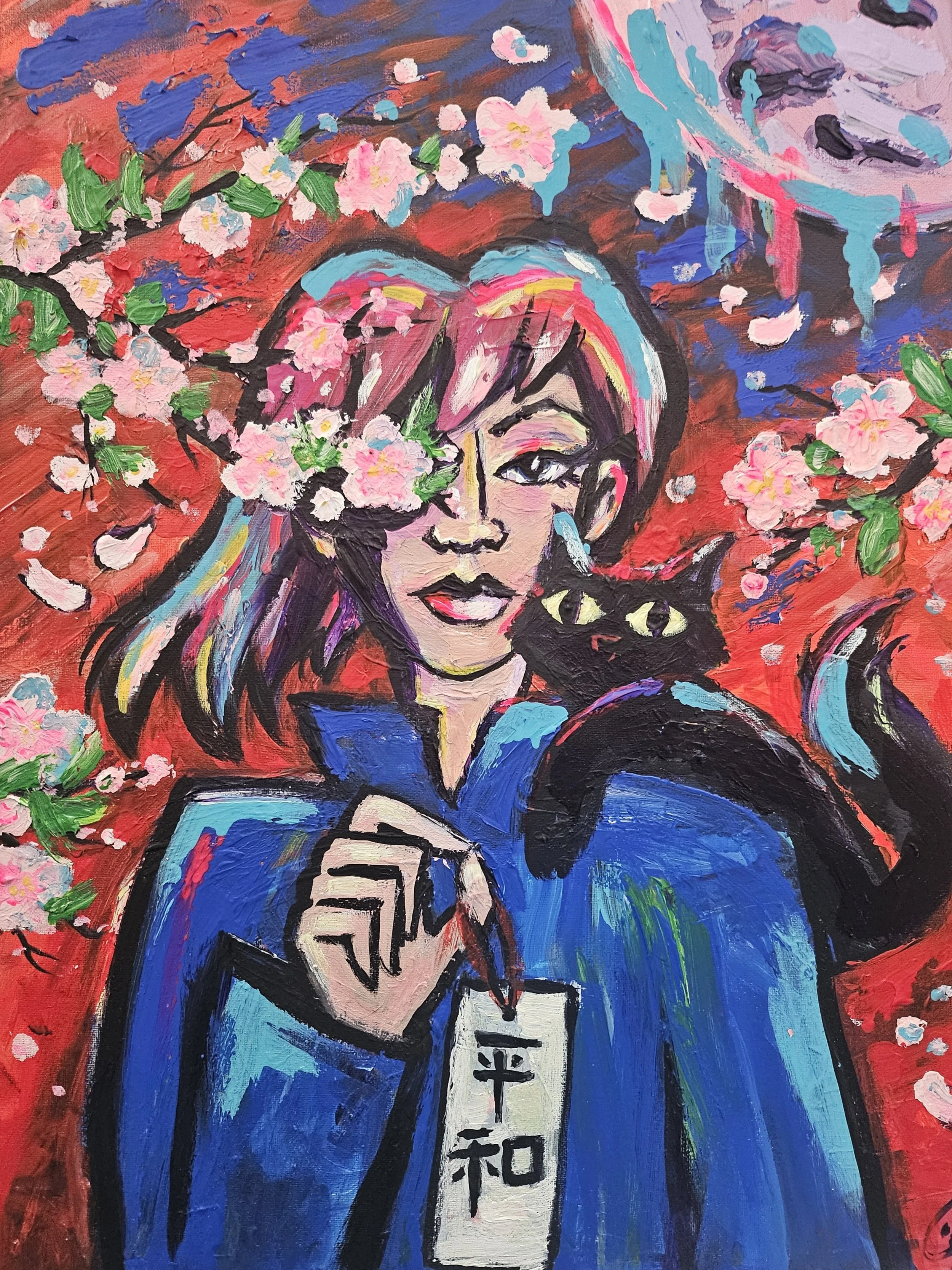 Blood Moon -
Acrylic Paint on Canvas,
18x24,
$325