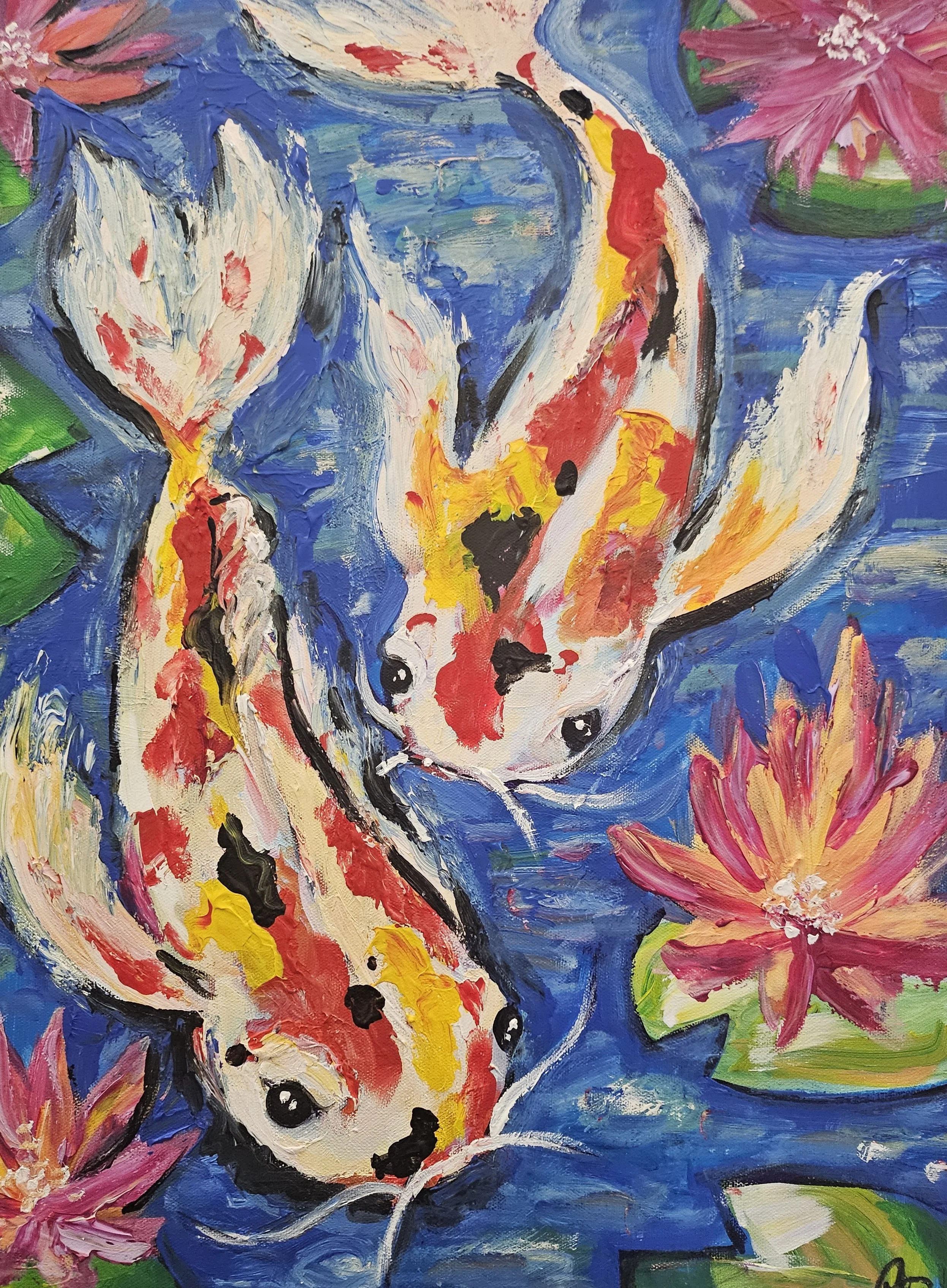 Sunlit Koi -
Acrylic Paint on Canvas,
18x24,
SOLD