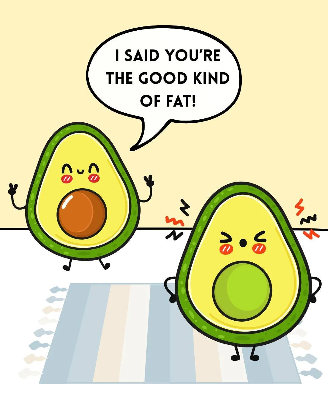 Happy National Avocado Day! Fat is a noun not an adjective! Enjoy the love of monounsaturated fats found in avocados. Avocados pack a punch of nutrients like fiber, folate, potassium, and vitamins C, B6, E, &amp; K! How do you like your avocados? #av