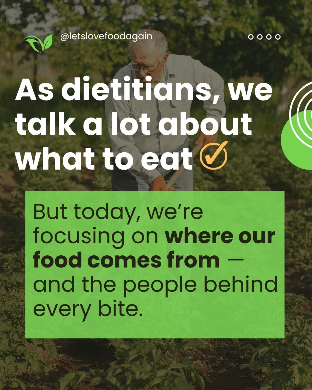 Check out my full blog post here: https://www.letslovefoodagain.com/foodchat 

Today, we&rsquo;re taking a moment to pause and appreciate the people behind our food.
From farmers and ranchers to harvest workers and food producers, millions of people 