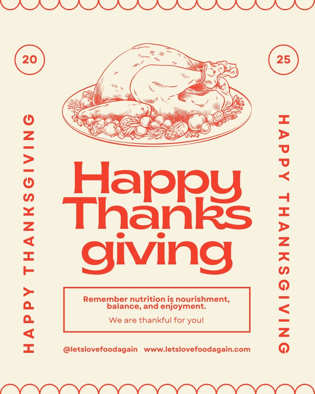 Happy Thanksgiving! 🧡

As dietitians, we&rsquo;re grateful for the opportunity to help others build healthier and more confident relationships with food... today and every day.

Thanksgiving is a wonderful reminder that nutrition isn&rsquo;t just ab