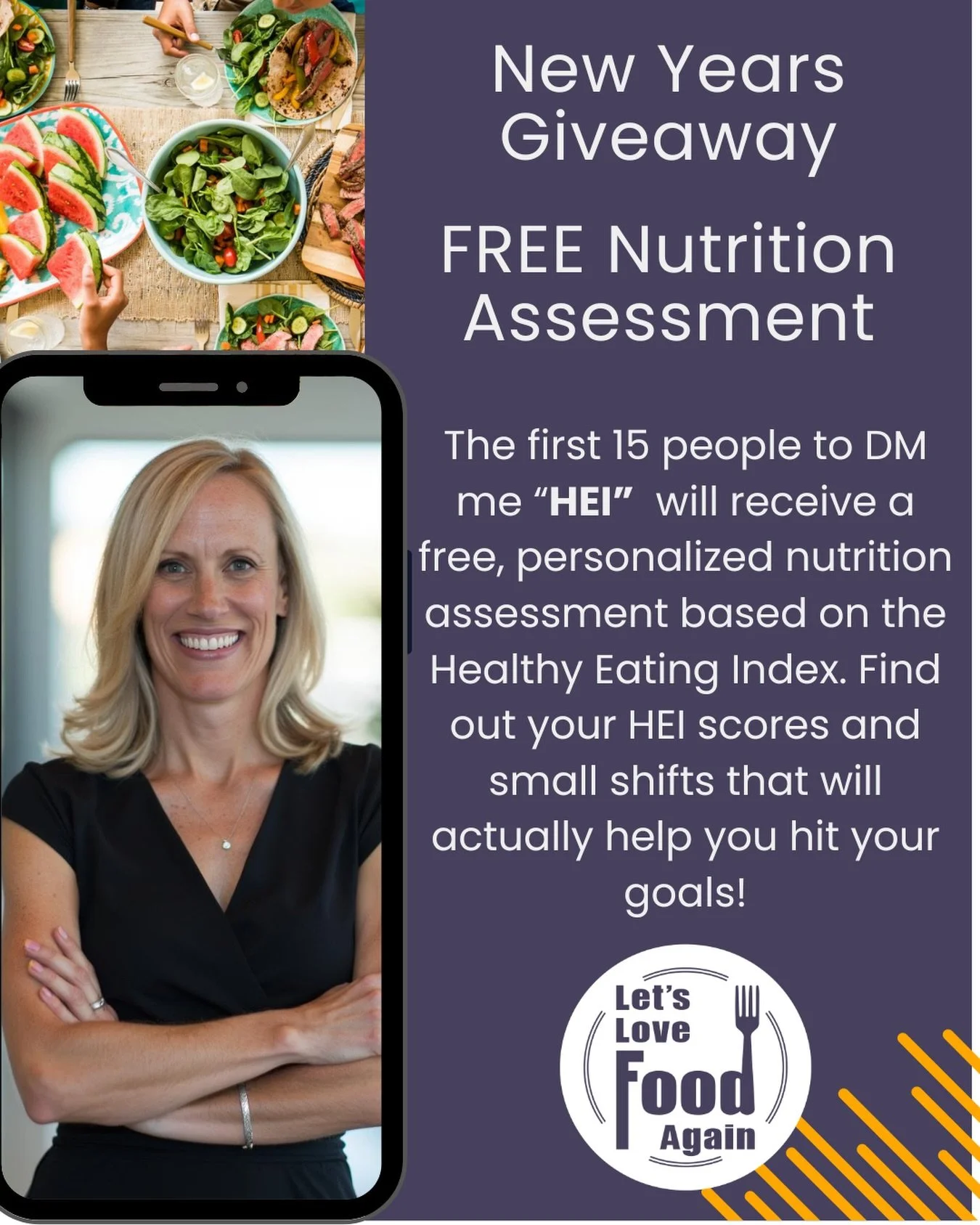 Happy New Year giveaway!! DM me for a personalized assessment🥑🥑 #BalancedEating
#NutritionWithoutGuilt
#FoodIsFuel
#MindfulEating
#WellnessWithoutRestriction
#DietitianApproved
#HealthyRelationshipWithFood 
#DietitianApproved #dietitian #giveaway #