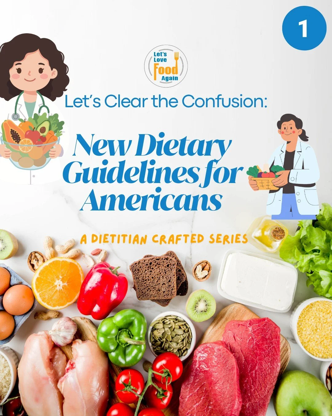The new Dietary Guidelines for Americans can be confusing. Let's clear the air! This will be a series so come follow along!

VIEW OUR BLOG FOR MORE INFORMATION:
https://www.letslovefoodagain.com/foodchat 

#DietaryGuidelinesForAmericans #DGA2025 #Die