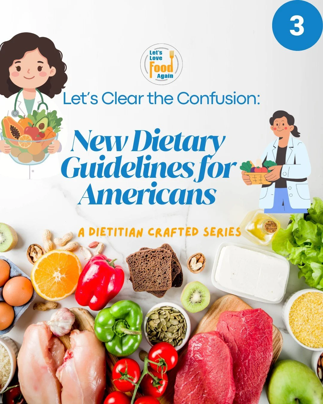 The new Dietary Guidelines for Americans can be confusing. Let's get to the facts! Today we are discussing sodium. 

VIEW OUR BLOG FOR MORE INFORMATION:
https://www.letslovefoodagain.com/foodchat 

#DietaryGuidelinesForAmericans #DGA2025 #DietaryGuid