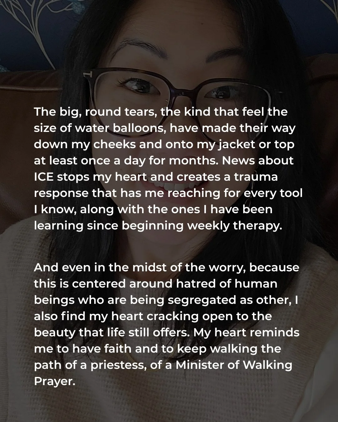 We can go out and join a walk for peace, look one another in the eyes, and remember that we are not alone.