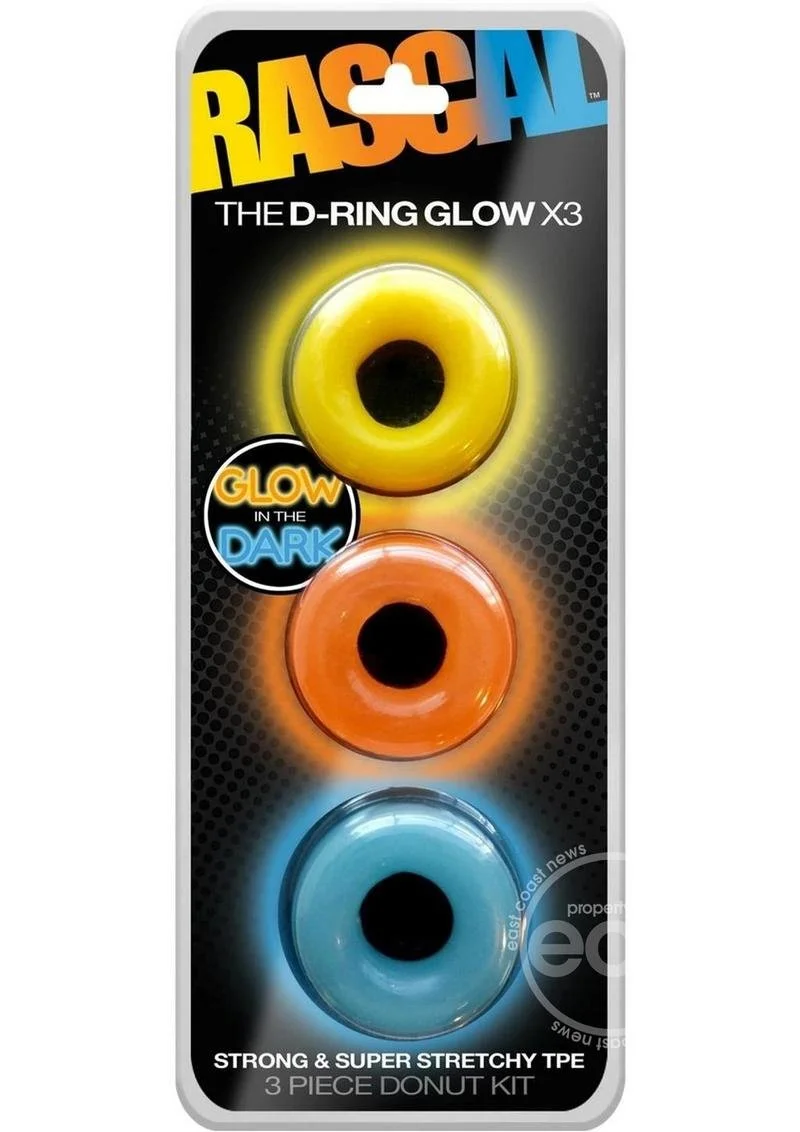 Rascal The D Ring Glow X3 Glow in the Dark Cock Ring (Sold Out)