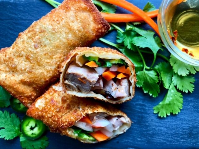Pork Banh Mi Egg Rolls