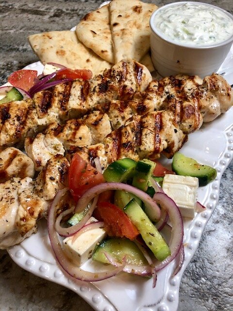 Greek Chicken Souvlaki &amp; Tzatziki Sauce