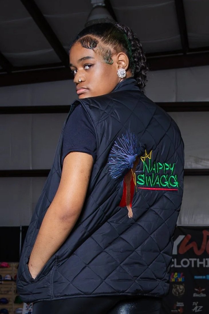 Nappy Natural Swagg Embroidered Bubble Coat