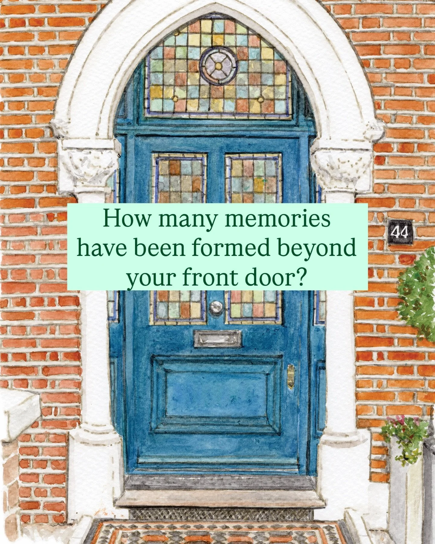 FRONT DOOR PORTRAITS - available now! 🗝️ 

We&rsquo;re so excited to finally launch our brand new offering - watercolour front door portraits. With or without &lsquo;Christmas magic&rsquo;, and even including your beloved pets on the doorstep 🐶🐈 
