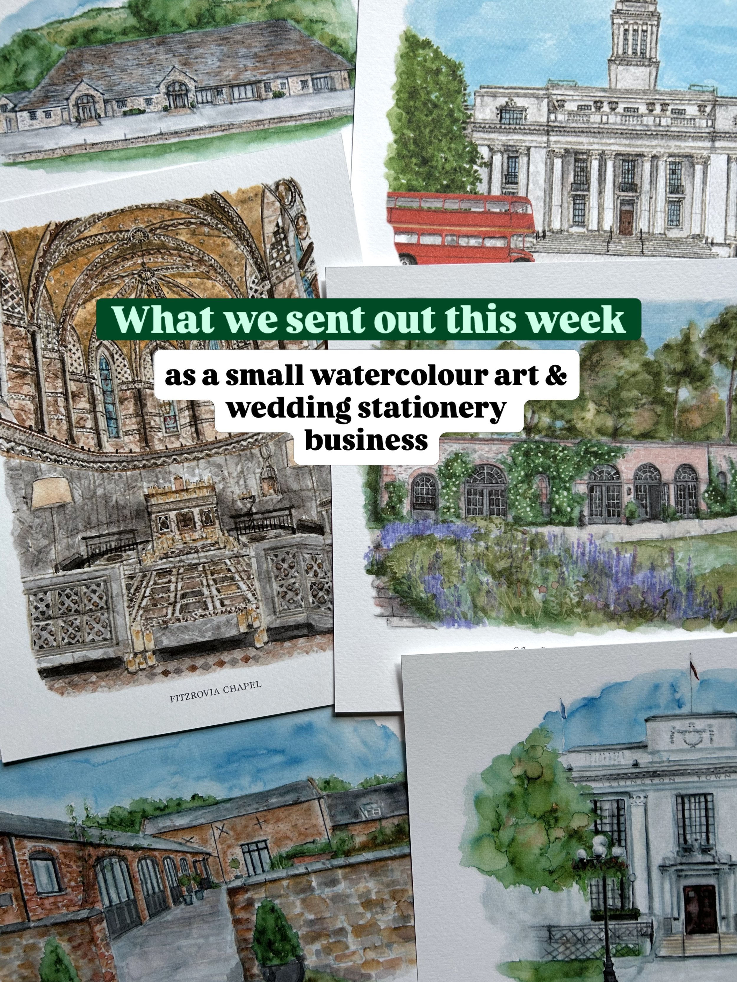 A pretty average week for this time of year - wedding venue prints start getting a bit more popular and multiple bespoke stationery projects are in motion behind the scenes 🙌🏻

Featuring illustrations of @fitzroviachapel 
@sayidoislington 
@dodmoor