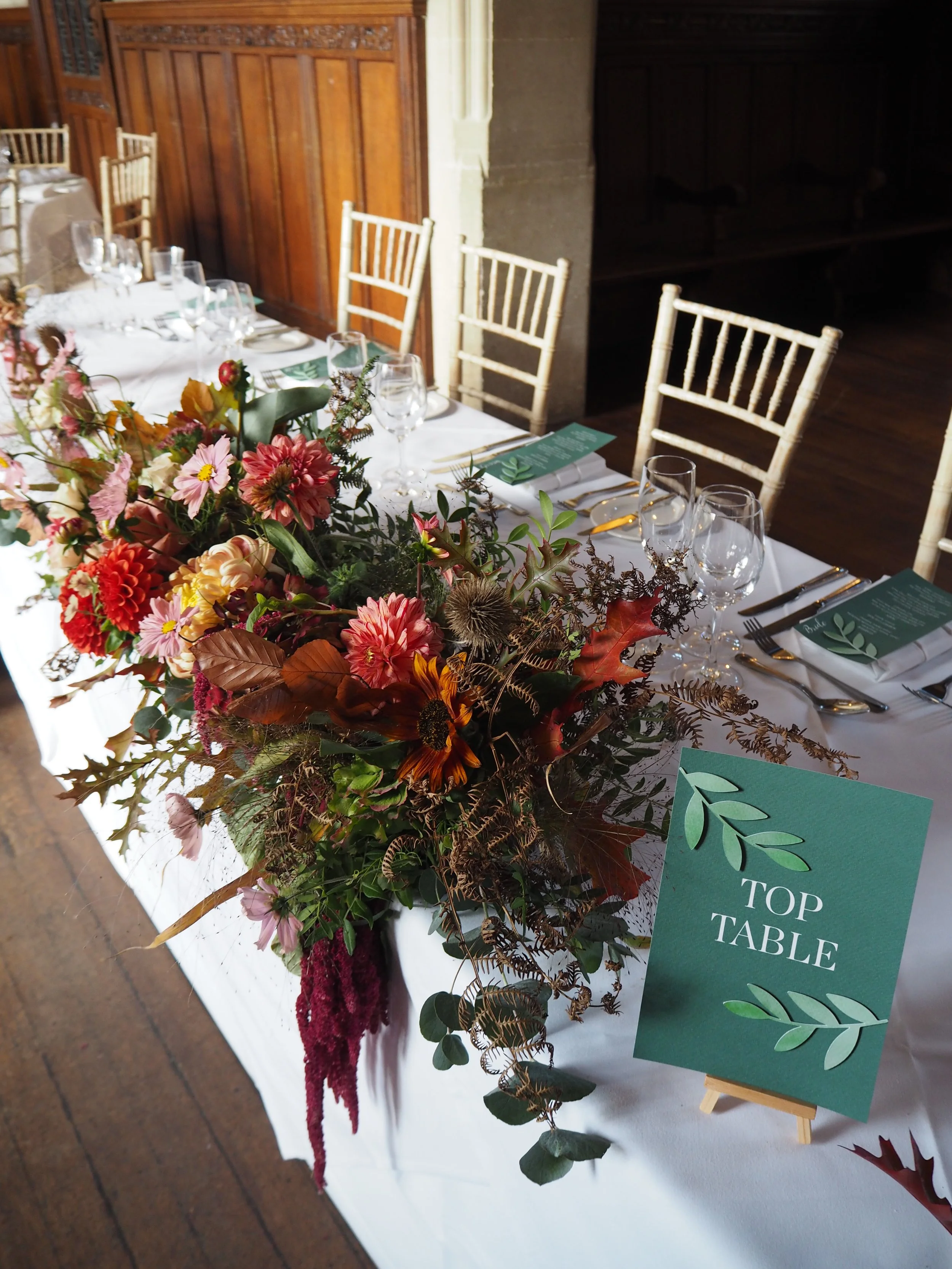 Bespoke cut green leaf table numbers. Green foliage stationery. Cricut wedding stationery. Bespoke wedding stationery. Forest green table numbers. 3D table numbers. Forest green wedding theme.