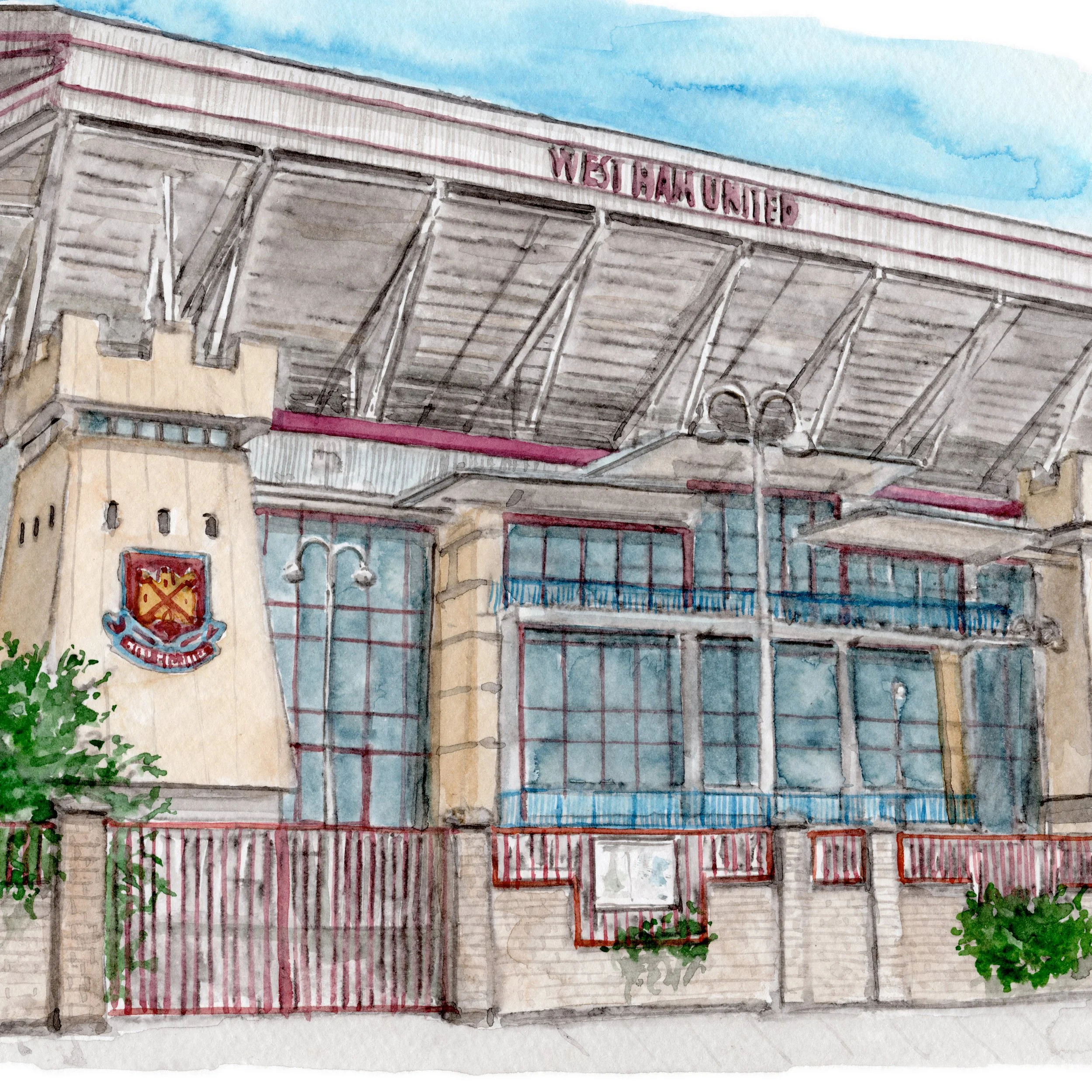 Upton Park Stadium (West Ham FC) Print