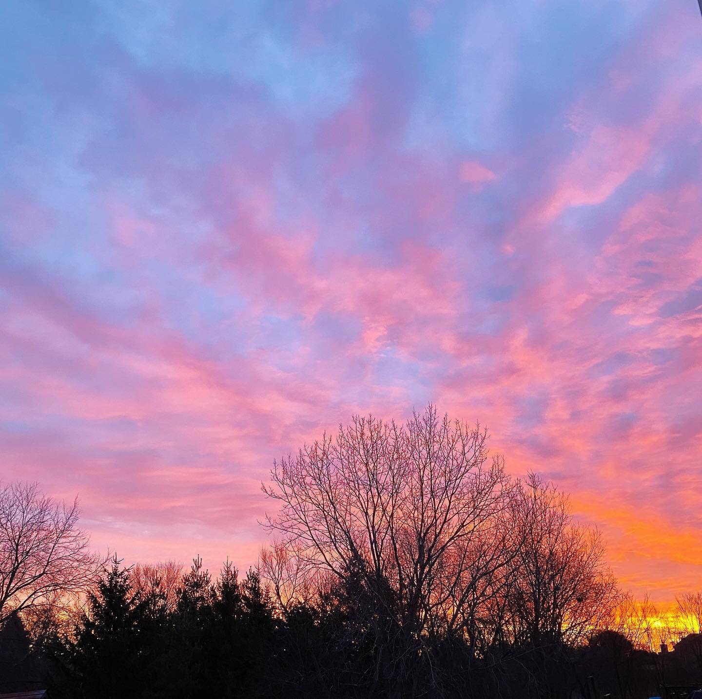 They say snow&rsquo;s coming.
Winter won&rsquo;t release her grip&mdash;
Still God paints the sky.