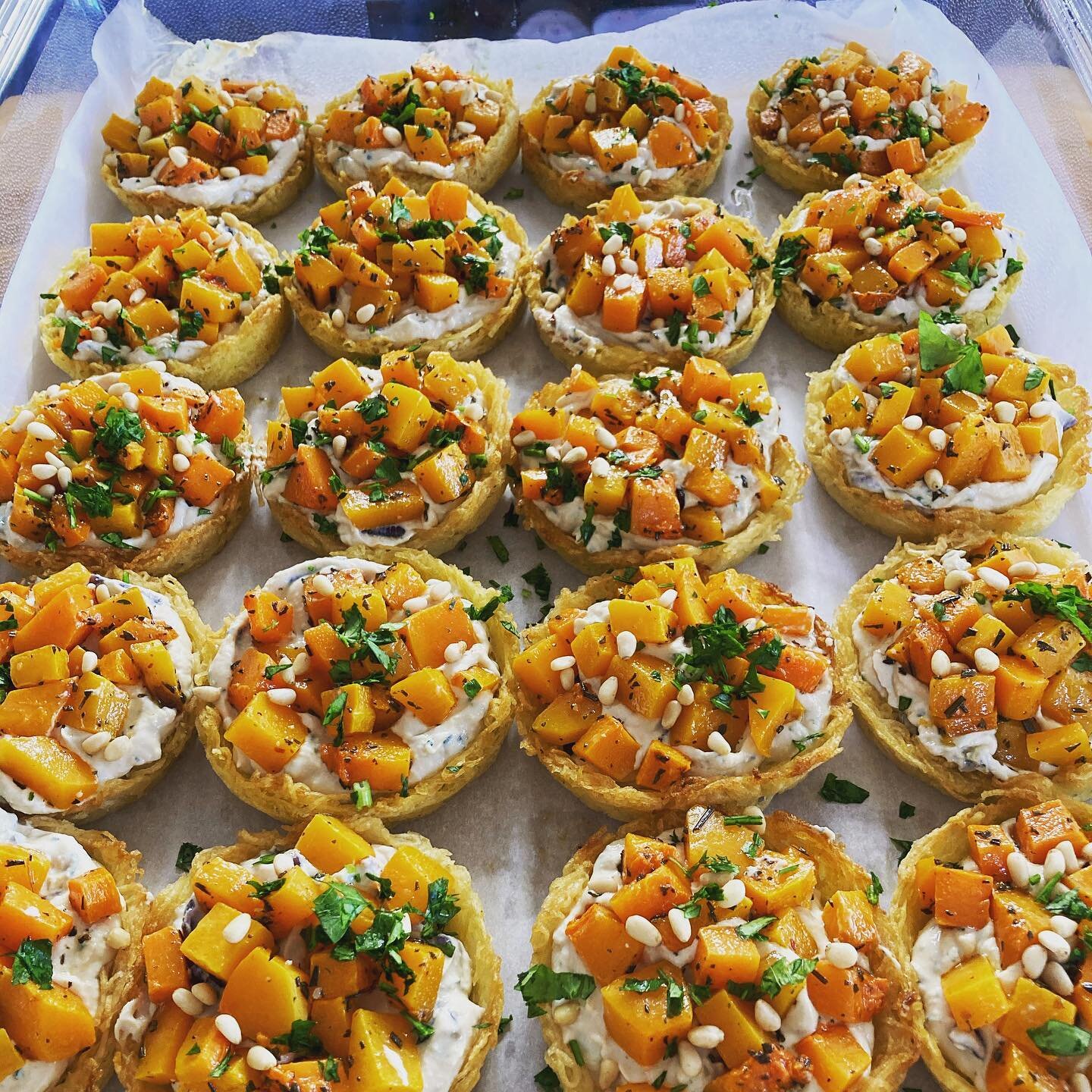 Hello world!  Prepping up our vegan butternut squash and pine nut tarts! For whole sale delivery. Check out our website to see full range. 
 #glutenfree #vegan #wholesale