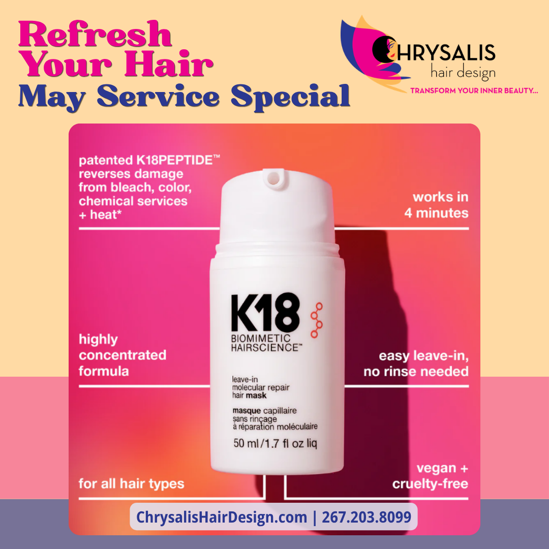Revive Your Hair This May with a $30 K18 Add-On Treatment