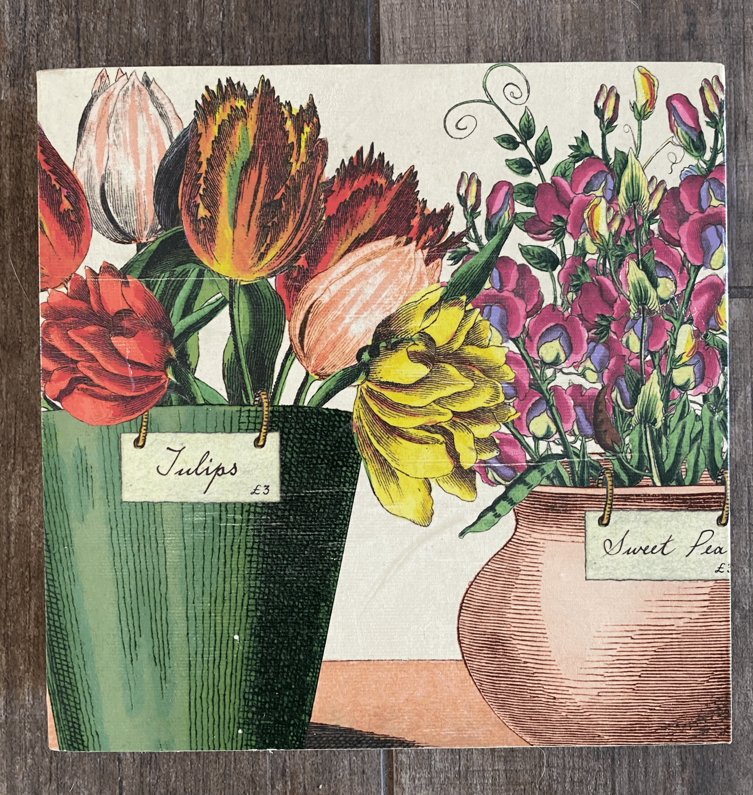 Tulips + Sweet Peas 8"x8"