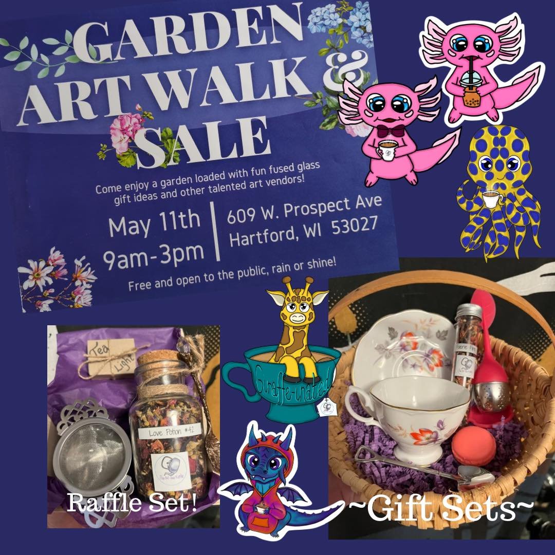 Looking forward to this! You can see a few of the gift sets we have, one is for a raffle and the other is just an adorable set! Do you have any tea lovers in your life? Maybe a Mother&rsquo;s Day gift? 
.
Come out and see us on Saturday! Plenty of be
