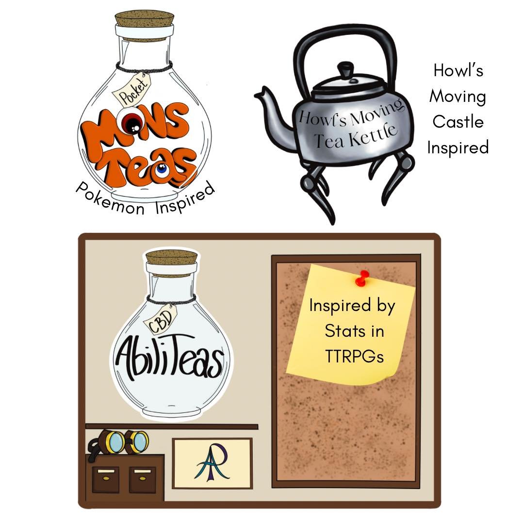 Are you ready??? We’ve got 30 new blends coming at you this week!!! Inspired by Pokemon, Howl’s Moving Castle, Apothecary diaries and a line of CBD teas using some beautiful product from YouBetcha Herbs & Heirlooms!!!
CANNOT WAIT to
