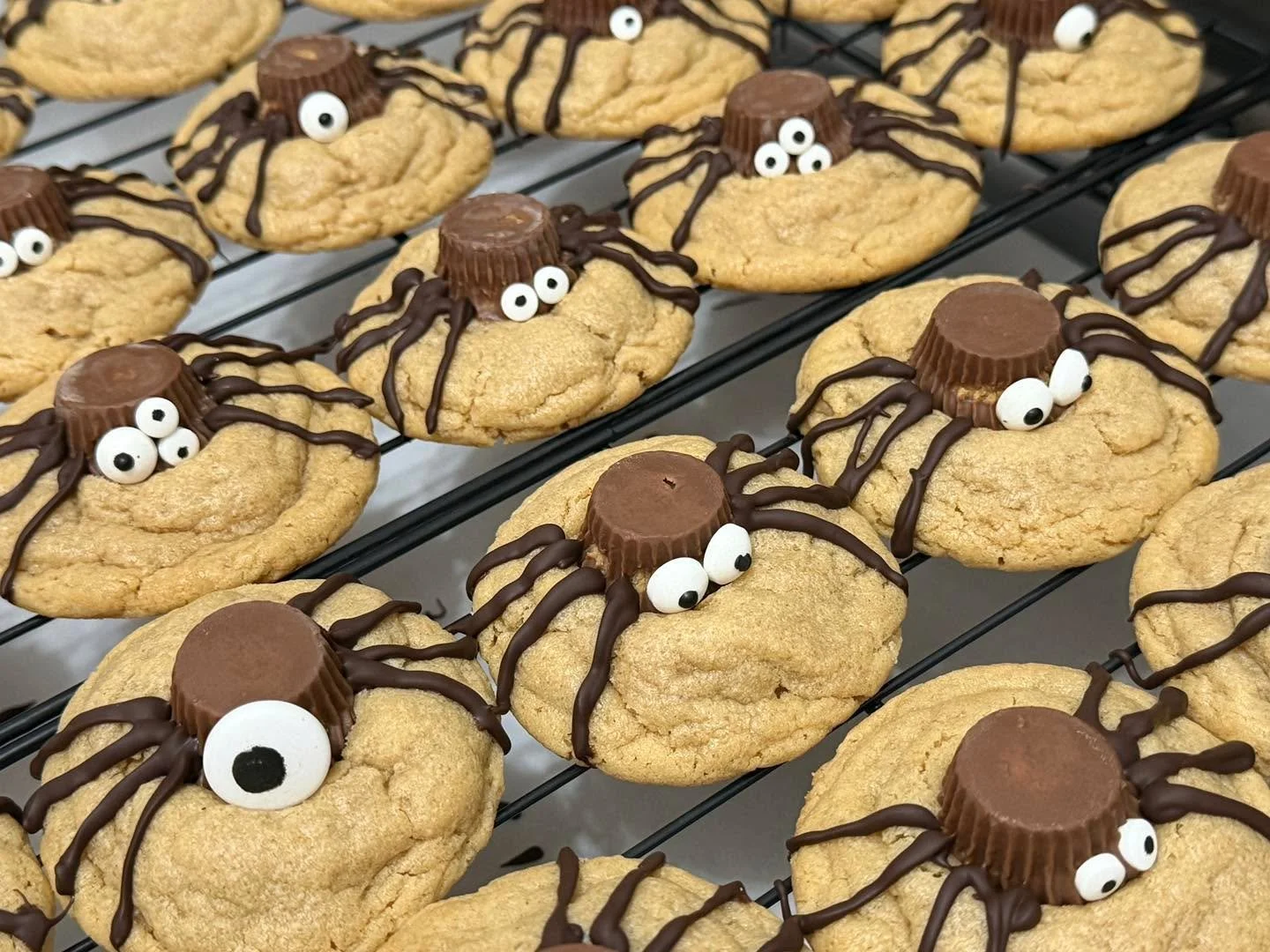 BEHOLD!! Peanut butter chocolate chip spiders!! 
🕷️ We are almost ready for the last Downtown Fond du Lac Farmers Market for the year! Tomorrow 10/25, you can get some delicious spooky treats and some tantalizing tea potions! 
#tea #teatime #small